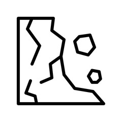 Fototapeta premium climate related mountain cracked with earthquake vector in lineal style,