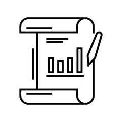 Editing report line icon, concept sign, outline vector illustration, linear symbol.