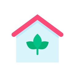 environment related leafs on real estate or house vector in flat style,