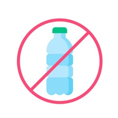environment related no use waste plastic bottle vector in flat style,