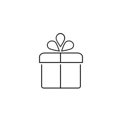 Gift box line icon design template illustration isolated in flat