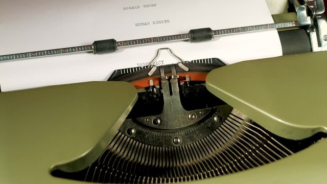 Democracy typewriter 4K Visual Resource high res graphic resource explainer video background with copy space for text or image