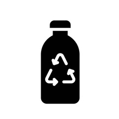 environment related recycle sign on plastic bottle vector in solid design,