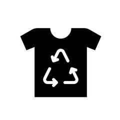 environment related recycle sign on t shirt vector in solid design,