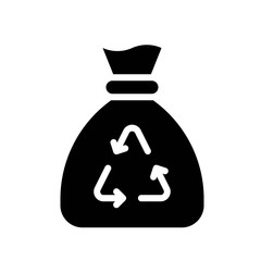 environment related recycle sign on garbage sack vector in solid design,