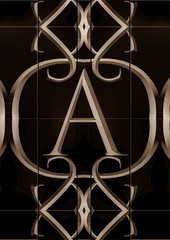 Gold metallic graphic design lettering A 