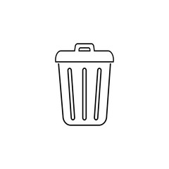 Trash line icon in trendy flat design. Vector modern style
