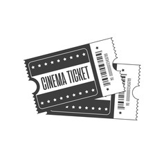 Retro cinema ticket template, isolated on white background. Set of Tickets to theater, concert or other event. Vector illustration in flat style. EPS 10.