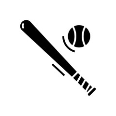 Baseball tools black icon, concept illustration, vector flat symbol, glyph sign.