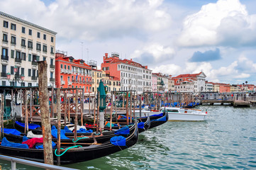 Fototapeta na wymiar Venice cityscape with gondolas, Italy