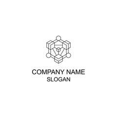 Fototapeta premium Abstract symmetric geometric logo, with basic shape.