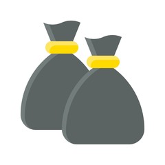 pollution related sacks full with garbage vectorin flat style,