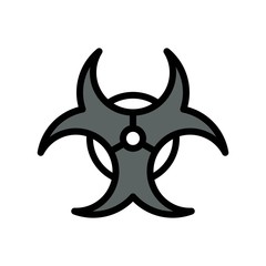 pollution related hazard or dangerous sign vector with editable stroke,