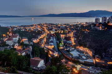 Rijeka city in the night Croatia