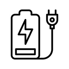 Fototapeta premium sustainable or recycle related switch with battery charging sign vector in lineal style,