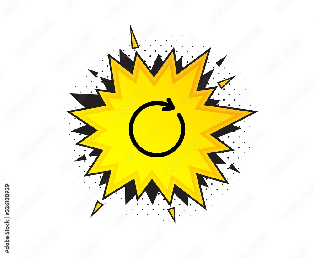 Aufkleber refresh icon. quote speech bubble. rotation arrow sign. reset or reload symbol. quotation marks. cla