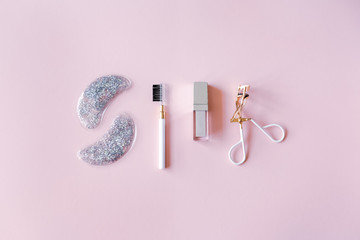 Cosmetic products background.