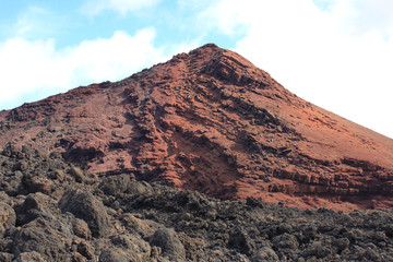 Rust red hill near Timanfaya National Park, Lanzarote