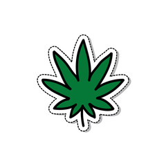 marijuana leaf doodle icon, vector illustration