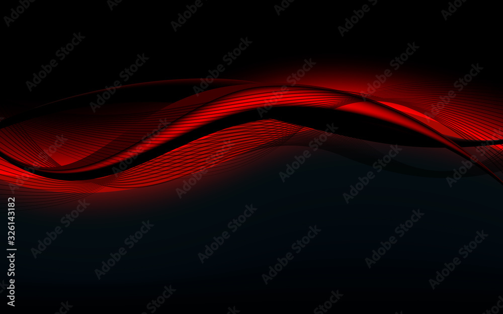 Sticker abstract red waves - data stream concept. vector illustration