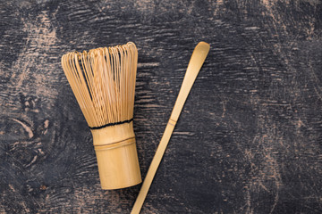 Tools for prepared green tea matcha