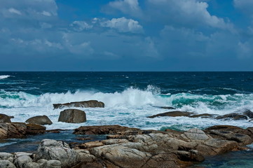Sea shore on Atlantic ocean by Cape Town, South Africa