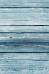 Obraz premium Distressed blue wooden walkway background texture
