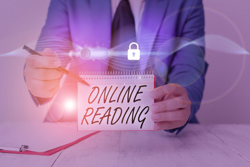 Handwriting text writing Online Reading. Conceptual photo process of extracting meaning is in a...
