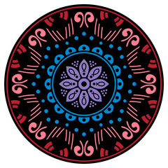 Ethnic Mandala Ornament. Arabic, Pakistan, Moroccan, Turkish, Indian, Spain motifs