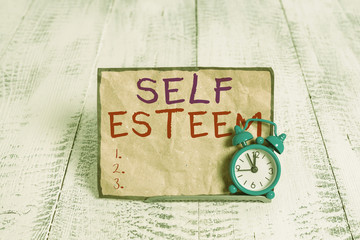 Word writing text Self Esteem. Business photo showcasing a feeling of having respect for yourself...