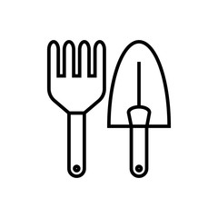 Garden tools line icon, concept sign, outline vector illustration, linear symbol.