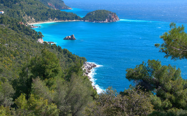 Naklejka premium Skopelos island . Sporades , Greece Beutiful beaches .