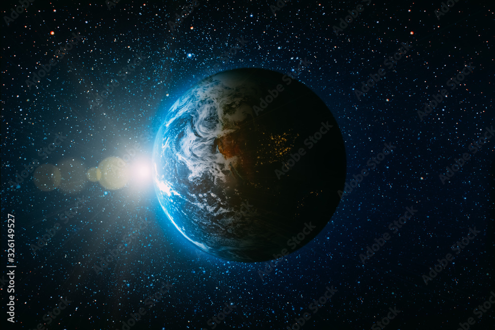 Wall mural view of the earth from the moon. elements of this image furnished by nasa
