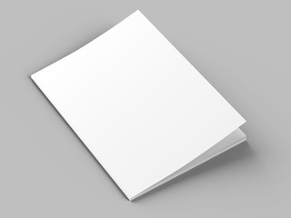 Magazine with open cover. Vertical A4 format. 3d illustration.