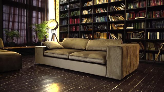 modern suede couch sofa in loft