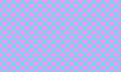 Mermaid kawaii pattern. Fish scale. Vector