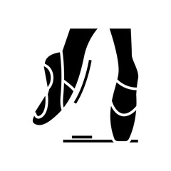 Ballet shoes black icon, concept illustration, vector flat symbol, glyph sign.