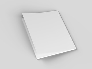Magazine with open cover. Vertical A4 format. 3d illustration.