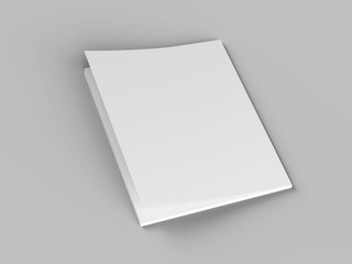 Magazine with open cover. Vertical A4 format. 3d illustration.