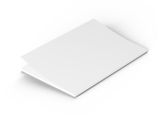 Magazine with open cover. Vertical A4 format. 3d illustration.