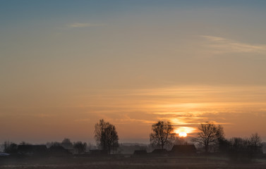 Winter morning in the countryside