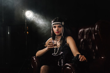 Figure of girl in gatsby style