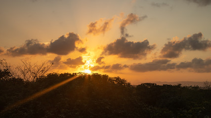 sunset over the field