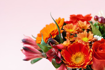 Bouquet of red and orange flowers
