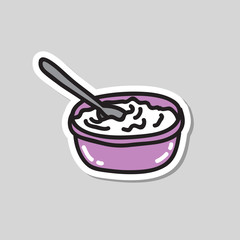 yogurt doodle icon, vector illustration