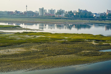 Fototapeta premium ヤムナー川と夕景（インド・アグラ）