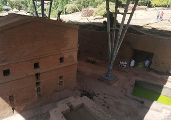 Christian churches carved in stone in Lalibela