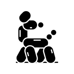 Baloon dog black icon, concept illustration, vector flat symbol, glyph sign.