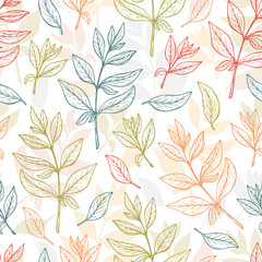 Fototapeta premium Vintage Floral background. Leaves Seamless pattern. Henna plant. Vector leaf.