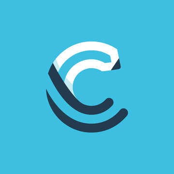 C letter logo formed by pencil.